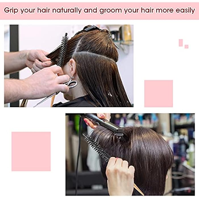 Molain 2 Pcs Mini Round Hair Brush Small Round Comb Salon Roller Comb Hair Styling Accessories for Thin Hair, Short Hair, Bangs, Beard, Lifting, Curling, Light Brown - Image 5